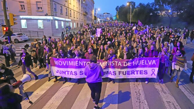 Manifestación feminista el pasado 8 de marzo en Huelva.