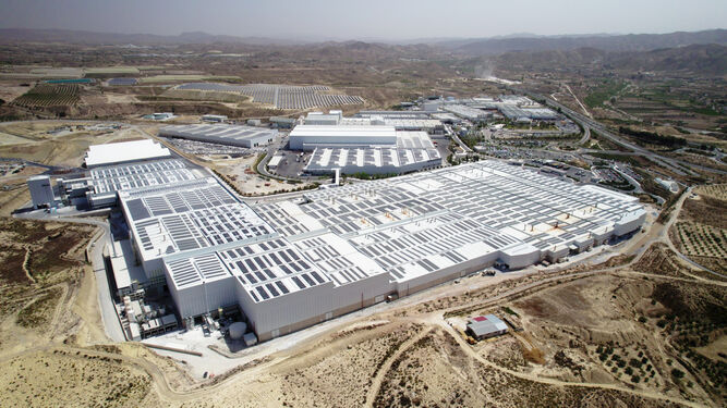 Vista aérea del Parque Industrial de Cantoria, de Grupo Cosentino.