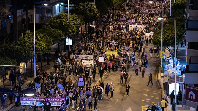 Manifestación del 8M en Huelva, en una imagen de archivo.